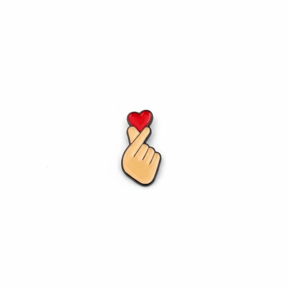 Heart Fingers Metal Sticker