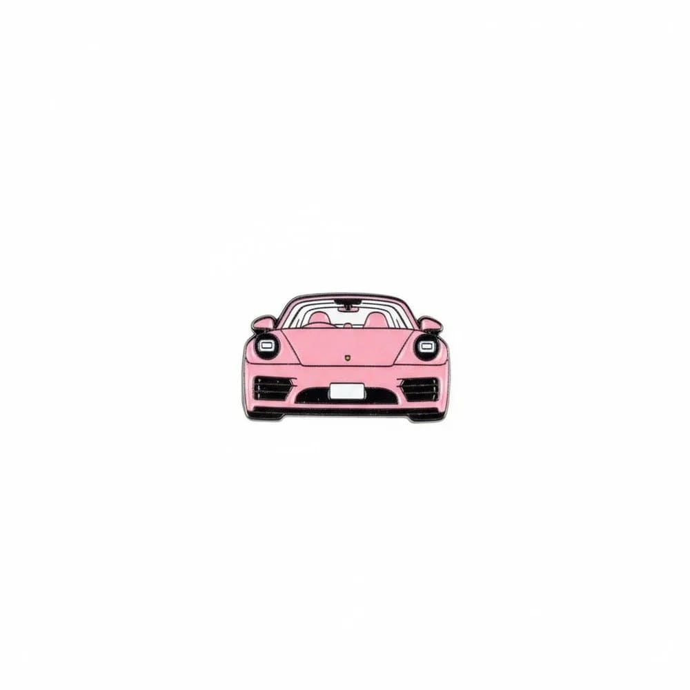 Pink Porsche Metal Sticker