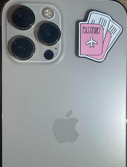 Pink Passport Metal Sticker