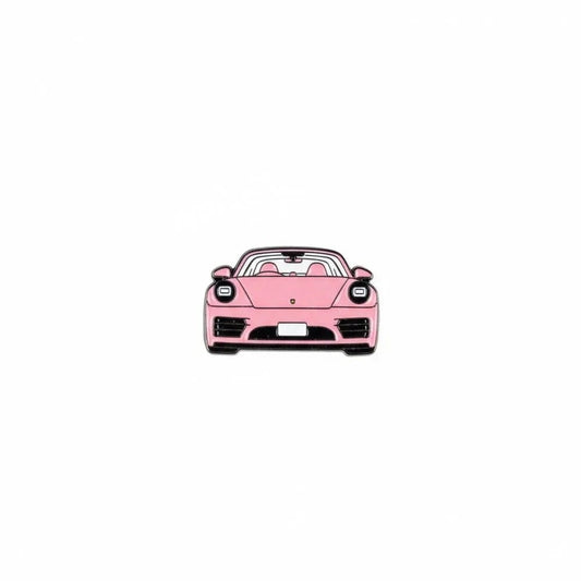 Pink Porsche Metal Sticker