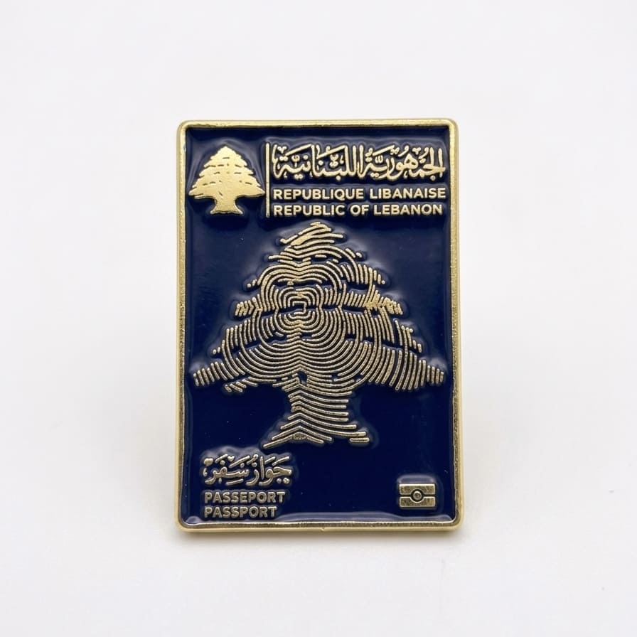 Lebanese Passport Metal Sticker