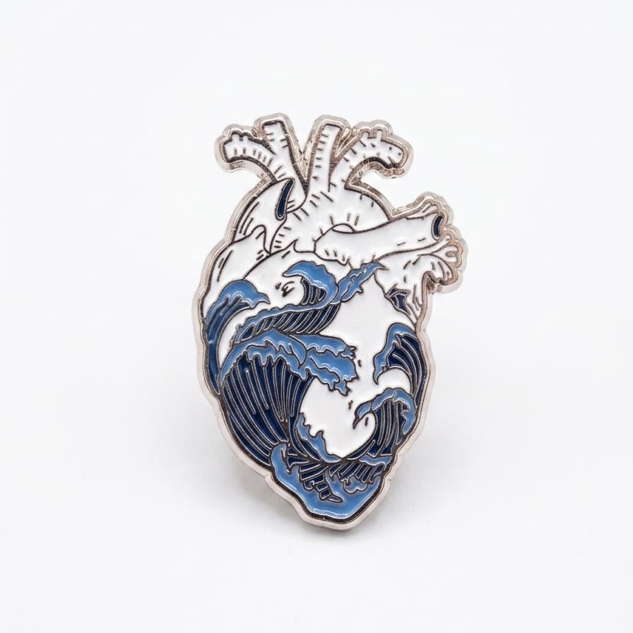 Blue Heart Metal Sticker