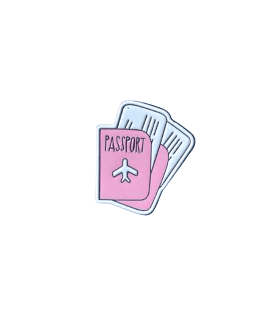 Pink Passport Metal Sticker